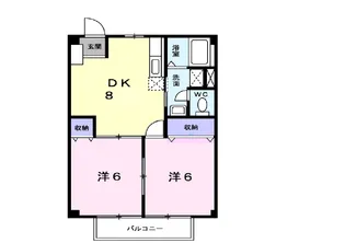 ヒルズ梨ヶ丘Ⅱ【2階】の間取り
