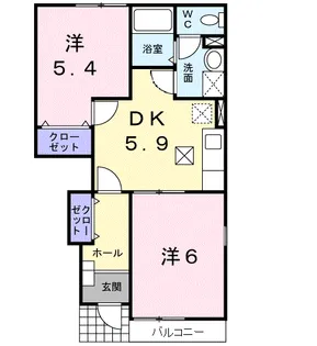 LOGEMENT S Ⅱ【1階】の間取り