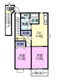 ファミールエセナB【2階】の間取り