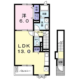 アルカディアⅡ【2階】の間取り