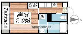 クレフラスト愛宕橋B【1階】の間取り