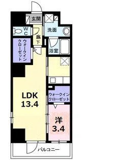 カーサ プリマ【9階】の間取り