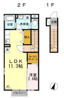 TーROOM B【2階】の間取り