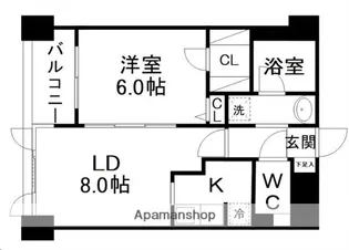 宮城県仙台市青葉区木町通1丁目【マンション】の間取り
