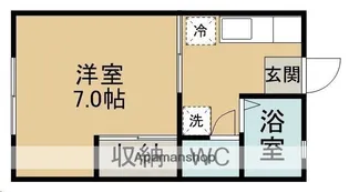 クレインハウスB棟【202号室】の間取り