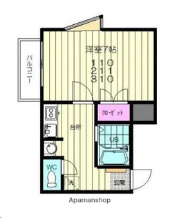 スカイヒルズ台原【211号室】の間取り