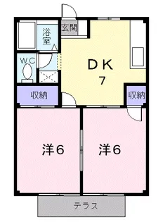 シティハイツ京【1階】の間取り