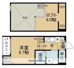 コームナタ長町【102号室】の間取り