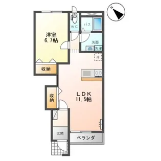 ルミエールⅡ【1階】の間取り