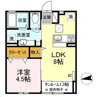 ティエドール A【1階】の間取り