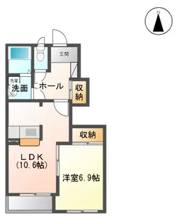 ディアコート美田園Ⅰ【1階】の間取り