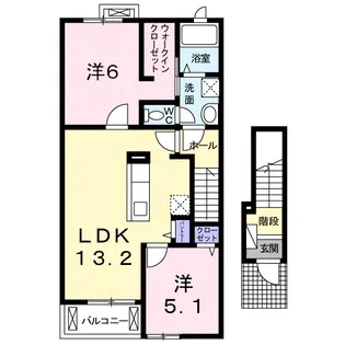 プラシードSKⅢ【2階】の間取り