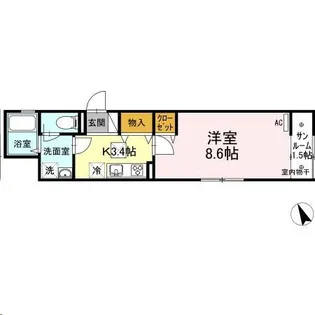 ウィングコート B【101号室】の間取り