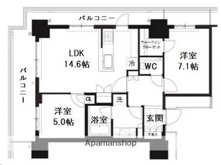 ザ・レジデンス一番町【701号室】の間取り