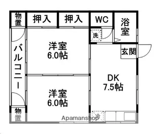 ロッジルーム旭町【101号室】の間取り