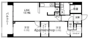 ライオンズタワー榴岡公園 桜美邸【18階】の間取り
