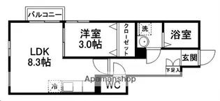 ALBASTYLE一本杉【105号室】の間取り