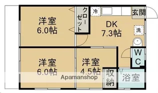 コーポ東仙台【1階】の間取り