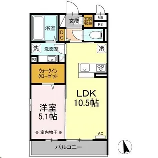 LANDINI 南仙台【3階】の間取り