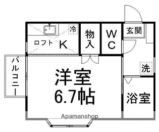 ハイネス一高南【205号室】の間取り