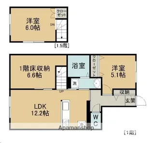 プランドールJUJU【106号室】の間取り