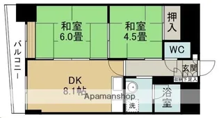 オルゴグラート仙台【602号室】の間取り