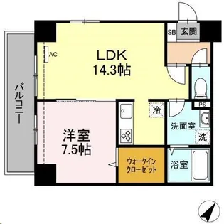 QUARANTEーDEUX KITASENDAI【4階】の間取り