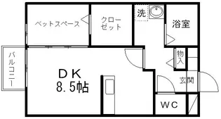 セジュール 八幡【102号室】の間取り