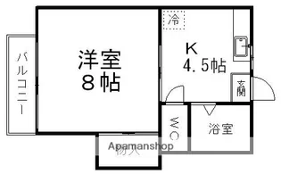 宮城県仙台市若林区弓ノ町【アパート】の間取り