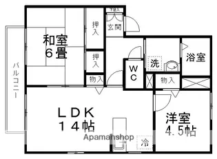 宮城県仙台市若林区上飯田1丁目【アパート】の間取り
