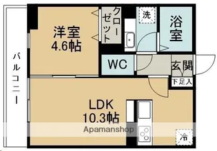 クレール八軒小路【102号室】の間取り