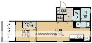 クレール八軒小路【301号室】の間取り