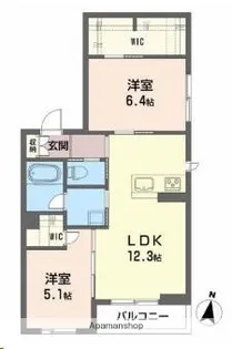 シャーメゾンアムール【2階】の間取り
