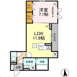 DーROOM MIYAMACHI3【1階】の間取り