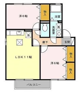 ウィルモア B【2階】の間取り