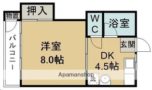 高砂フラワー【202号室】の間取り