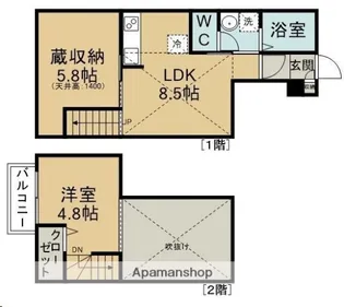 メゾンヤマダ【102号室】の間取り