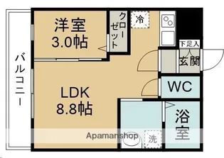 アスコット幸町【204号室】の間取り