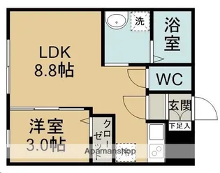 アスコット幸町【105号室】の間取り