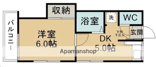 ピースフル郡山【6号室】の間取り