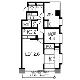 東急ドエルアルス南光台【301号室】の間取り
