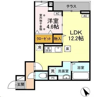 CLASSEUM連坊Ⅰ【1階】の間取り
