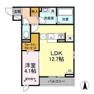 アラモード郡山【1階】の間取り
