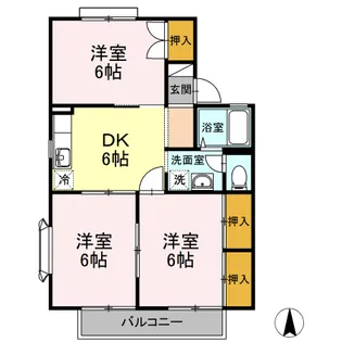 セジュール中條【2階】の間取り