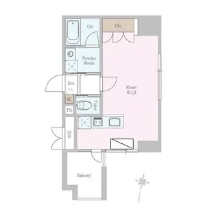 カスタリア大町【0202号室】の間取り