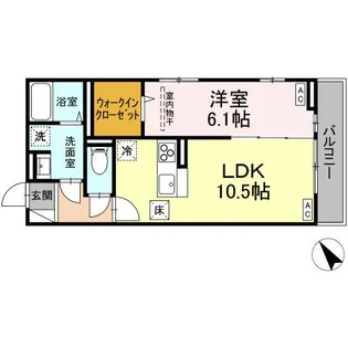 DーROOM連坊【1階】の間取り