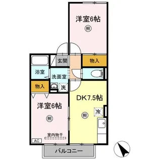 ディアコート加茂 A・B【1階】の間取り