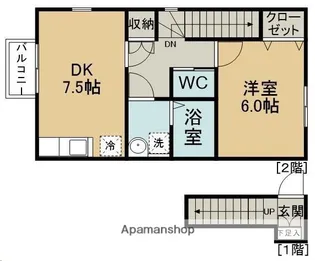 ティエード スターブル【201号室】の間取り