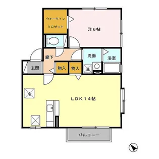 エクセレント K A【1階】の間取り