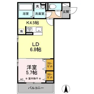 DーROOM中倉【3階】の間取り
